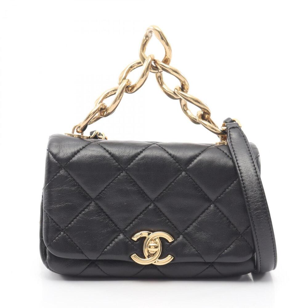 Chanel Mini Matelassé 2-Way Shoulder Bag/Handbag, Lambskin Leather, Women's, ...